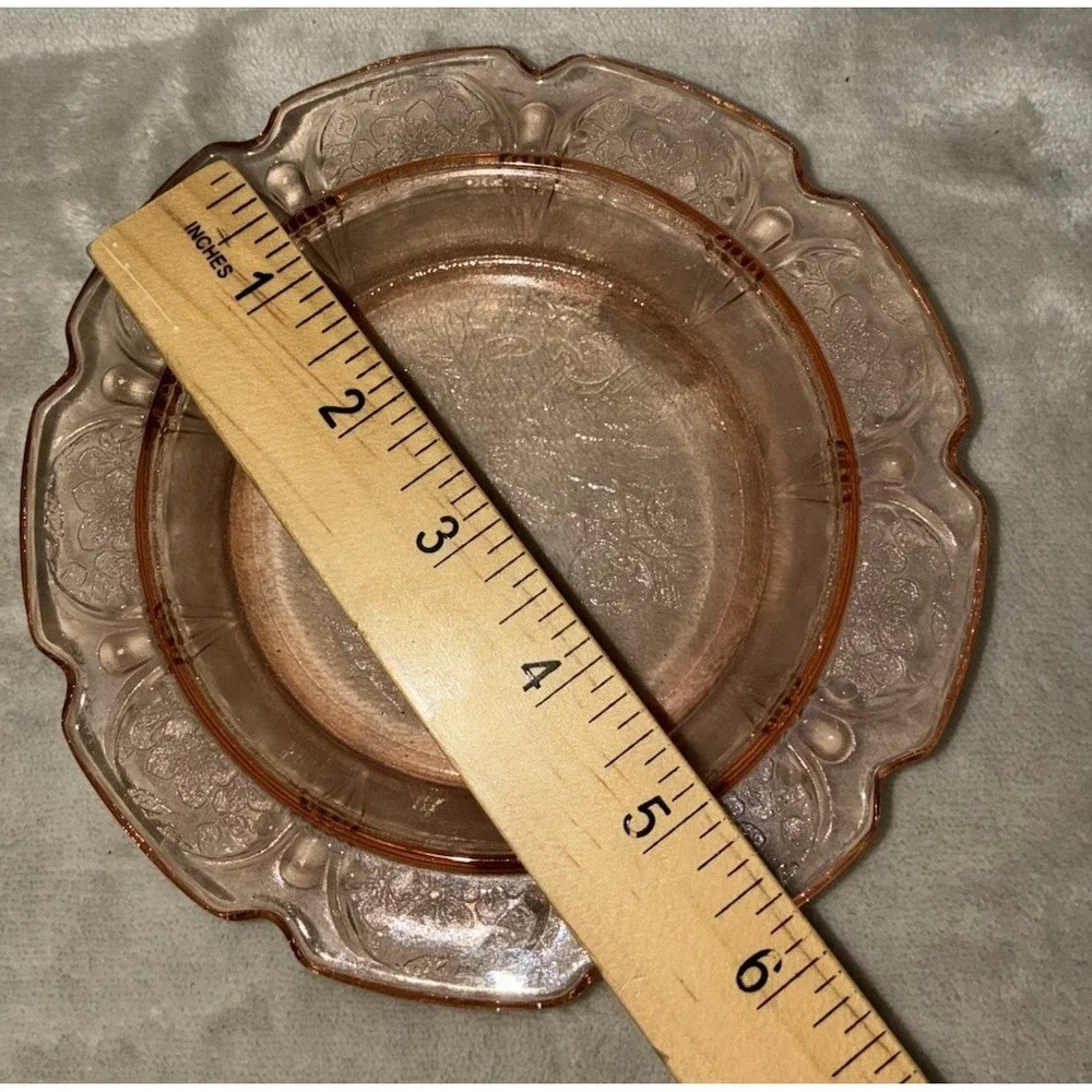 Jeannette Cherry Blossom Pink Depression Glass Covered Butter Dish 1930s Vintage